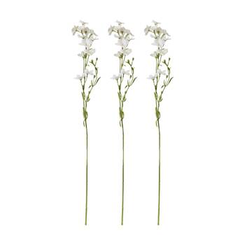 3PK E Style Larkspur Spray Artificial Flower Stem Decor White 11x6x71cm