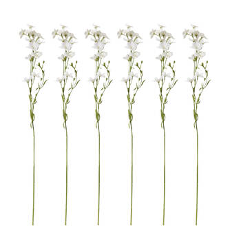 6PK E Style Larkspur Spray Artificial Flower Stem Decor White 11x6x71cm