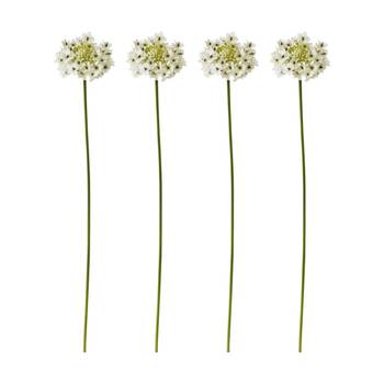 4PK E Style Star Flower Stem Artificial Floral Decor White 13x7x76cm