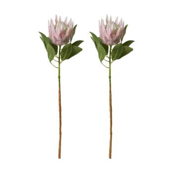 2PK E Style Protea King Stem Artificial Flower Pink 20x13x74cm