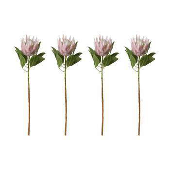 4PK E Style Protea King Stem Artificial Flower Pink 20x13x74cm