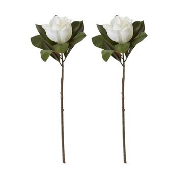 2PK E Style Magnolia Flower Stem Artificial White 30x30x70cm