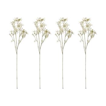 4PK E Style Flannel Flower Spray Stem Artificial White 7x4x81cm