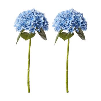 2PK E Style Hydrangea Classic Artificial Flower Stem Blue 30x20x52cm