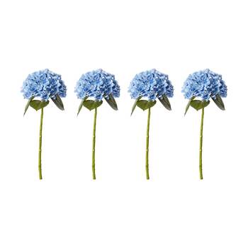 4PK E Style Hydrangea Classic Artificial Flower Stem Blue 30x20x52cm