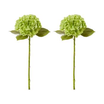 2PK E Style Hydrangea Classic Artificial Flower Stem Dark Green 30x20x52cm