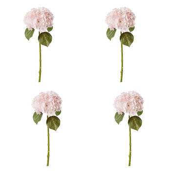 4PK E Style Hydrangea Classic Artificial Flower Stem Pink 30x20x52cm