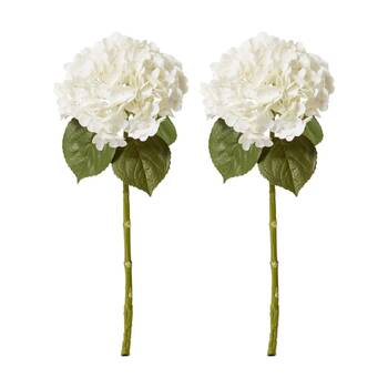 2PK E Style Hydrangea Classic Artificial Flower Stem White 30x20x52cm