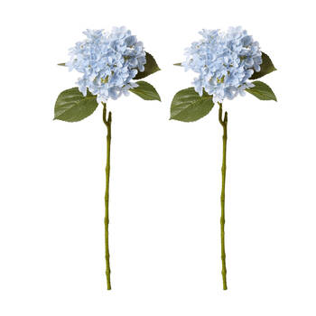 2PK E Style Hydrangea Garden Stem Artificial Flower Light Blue 26x20x61cm