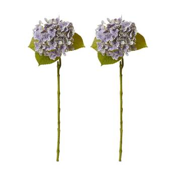 2PK E Style Hydrangea Garden Stem Artificial Flower Purple 26x20x61cm