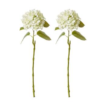 2PK E Style Hydrangea Garden Stem Artificial Flower Soft Green 26x20x61cm