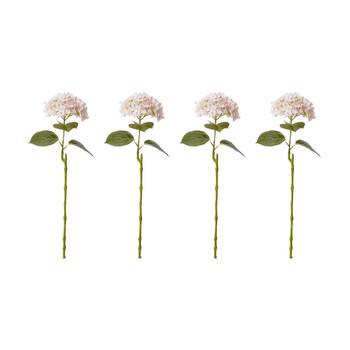 4PK E Style Hydrangea Garden Stem Artificial Flower Soft Pink 26x20x61cm