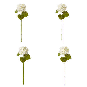 4PK E Style Hydrangea Garden Stem Artificial Flower White 26x20x61cm
