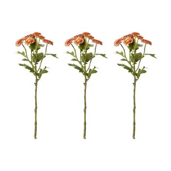 3PK E Style Chrysanthemum Spray Artificial Flower Decor Orange 22x16x56cm