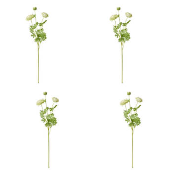4PK E Style Ranunculus Floral Stem Spray Artificial Flower Green 20x18x64cm