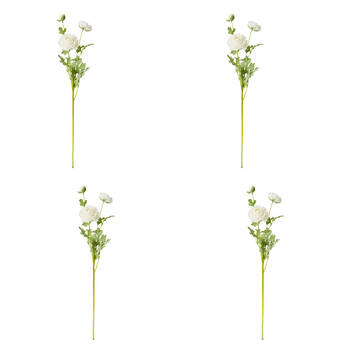 4PK E Style Ranunculus Floral Stem Spray Artificial Flower White 20x18x64cm