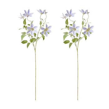 2PK E Style Clematis Stem Durable Artificial Flower Purple 42x20x86cm