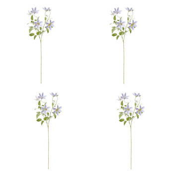 4PK E Style Clematis Stem Durable Artificial Flower Purple 42x20x86cm