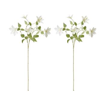 2PK E Style Clematis Stem Durable Artificial Flower White 42x20x86cm