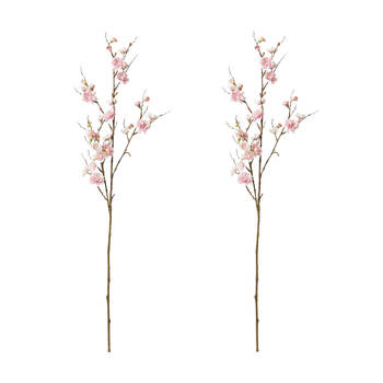 2PK E Style Blossom Plum Spray Durable Artificial Flower Pink 28x24x86cm