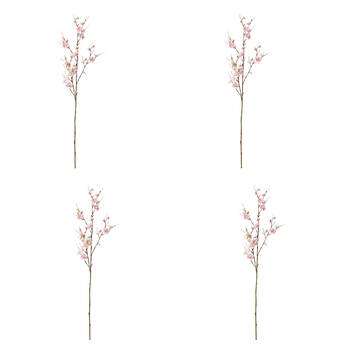 4PK E Style Blossom Plum Spray Durable Artificial Flower Pink 28x24x86cm