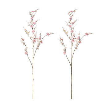 2PK E Style Blossom Plum Spray Durable Artificial Flower Pink 38x16x109cm