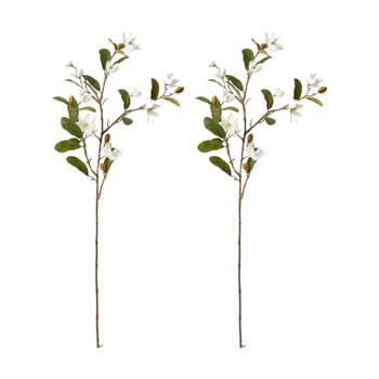 2PK E Style Magnolia Pearl Spray Artificial Flower White 36x16x84cm