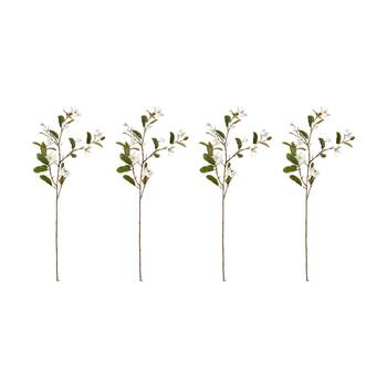 4PK E Style Magnolia Pearl Spray Artificial Flower White 36x16x84cm