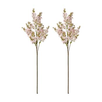 2PK E Style Lilac Spray Floral Stem Artificial Flower Decor Pink 22x10x76cm