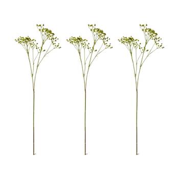 3PK E Style Gypsophila Baby's Breath Spray Artificial Flower Green 28x16x74cm