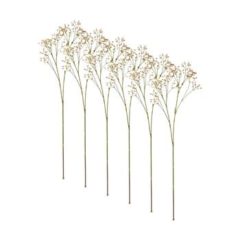 6PK E Style Gypsophila Baby's Breath Spray Artificial Flower Pink 28x16x74cm