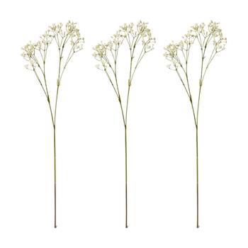 3PK E Style Gypsophila Baby's Breath Spray Artificial Flower White 28x16x74cm