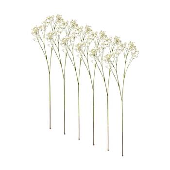 6PK E Style Gypsophila Baby's Breath Spray Artificial Flower White 28x16x74cm