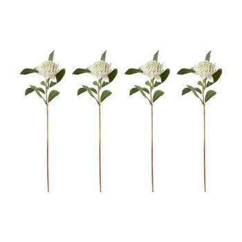 4PK E Style Waratah Floral Stem Durable Artificial Flower White 24x22x69cm