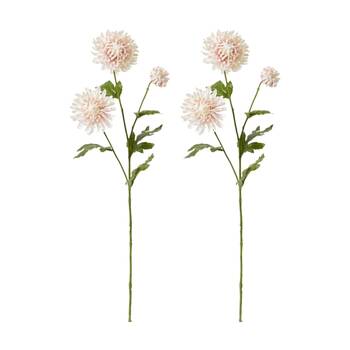 2PK E Style Chrysanthemum Spray Artificial Flower Stem Pink 16x9x64cm