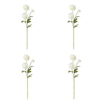 4PK E Style Chrysanthemum Spray Artificial Flower Stem White 16x9x64cm