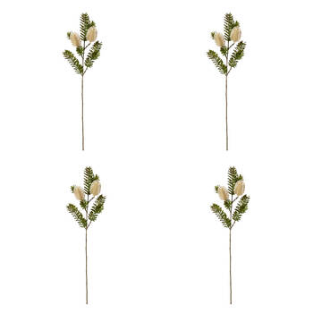 4PK E Style Banksia Spray Artificial Flower Plant Stem Beige 20x9x66cm