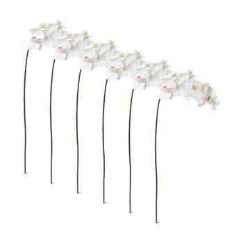 6PK E Style Phalaenopsis Orchid Stem Artificial Flower Pink White 20x8x95cm