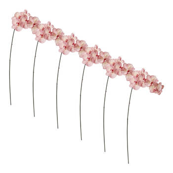 6PK E Style Phalaenopsis Orchid Stem Artificial Flower Pink 20x8x95cm