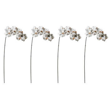4PK E Style Phalaenopsis Orchid Stem Artificial Flower White Black 20x8x95cm