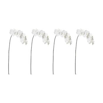 4PK E Style Phalaenopsis Orchid Stem Artificial Flower White 20x8x95cm