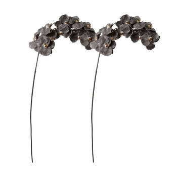2PK E Style Phalaenopsis Orchid Stem Artificial Flower Black 20x8x112cm