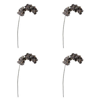 4PK E Style Phalaenopsis Orchid Stem Artificial Flower Black 20x8x112cm