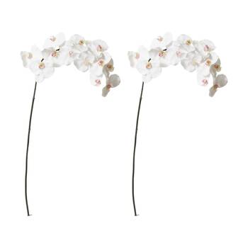 2PK E Style Phalaenopsis Orchid Stem Artificial Flower Pink White 20x8x112cm