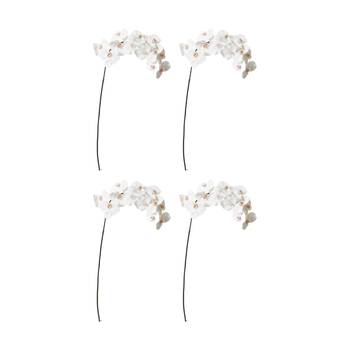 4PK E Style Phalaenopsis Orchid Stem Artificial Flower Pink White 20x8x112cm