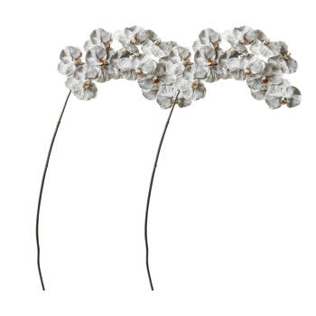 2PK E Style Phalaenopsis Orchid Stem Artificial Flower White Black 20x8x112cm