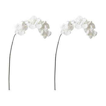 2PK E Style Phalaenopsis Orchid Stem Artificial Flower White 20x8x112cm