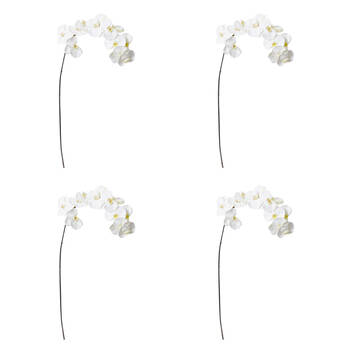 4PK E Style Phalaenopsis Orchid Stem Artificial Flower Yellow White 20x8x112cm