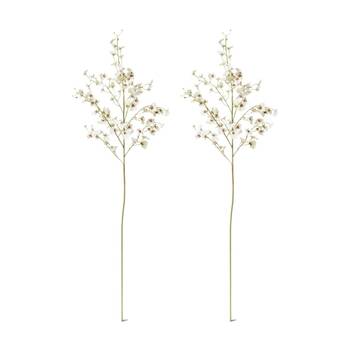 2PK E Style Orchid Dancing Spray Stem Artificial Flower White 36x30x102cm