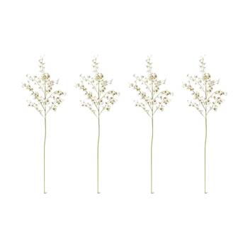 4PK E Style Orchid Dancing Spray Stem Artificial Flower White 36x30x102cm